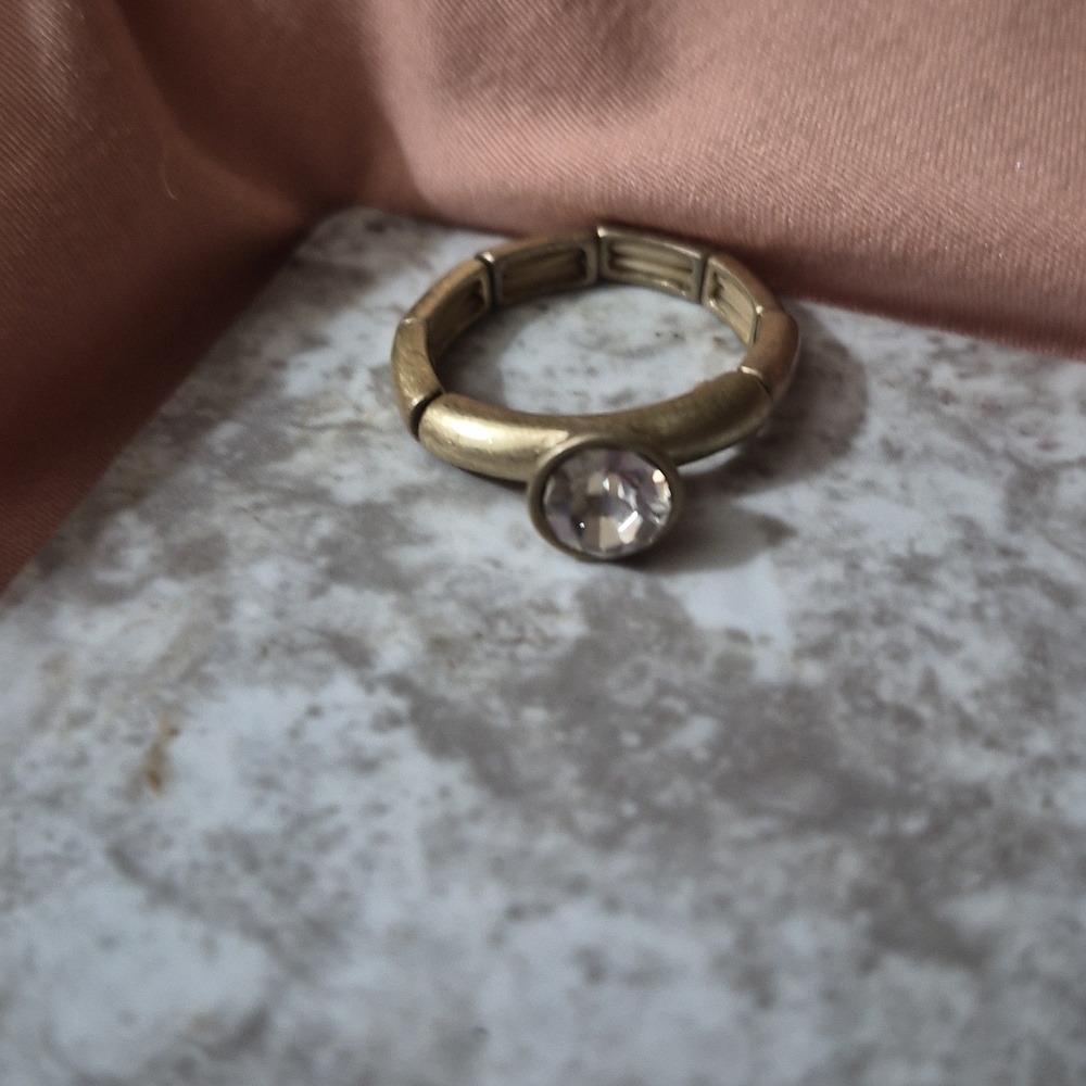 Round Bezel Set Crystal Statement Engagement Flex… - image 3